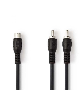 Cablu Subwoofer Nedis 2x RCA tata - RCA mama 0.2m negru foto