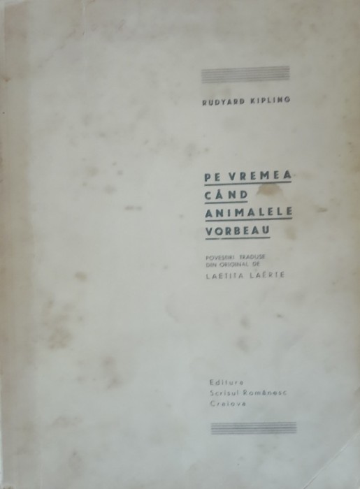 PE VREMEA CAND ANIMALELE VORBEAU RUDYARD KIPLING