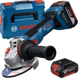Bosch GWS 18V-11 - Polizor unghiular cu 2 acumulatori Li-Ion 18 V 5 Ah 125 mm valiza speciala