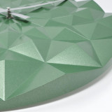 Ceas geometric de precizie analog de perete creat de designer model Diamond verde metalic, TFA