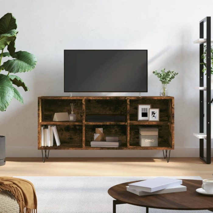 vidaXL Comodă TV, stejar fumuriu, 103,5x30x50 cm, lemn compozit 826993