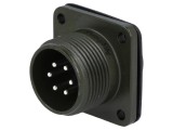 Conector circular soclu 6 pini, lipire, 13A, montare pe panou