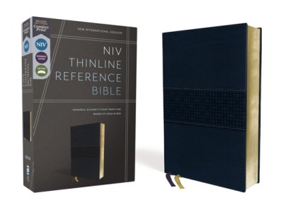 Niv, Thinline Reference Bible, Leathersoft, Navy, Red Letter, Comfort Print foto