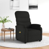 VidaXL Fotoliu de masaj electric rabatabil, negru, textil