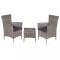Gossi set mobilier bistro, 3 piese, gri, poliratan