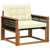vidaXL Set de canapele de exterior Lemn solid de Acacia și Textilene 3438890