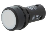 Comutator Apăsare 22mm 1 NO Alb