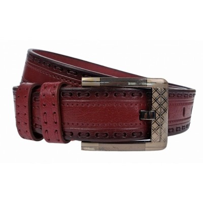 Curea barbati, eleganta, pentru costum, din piele naturala, Grena, 3.8cm - CK67VIS foto