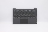 Carcasa superioara cu tastatura palmrest Laptop, Lenovo, IdeaPad 5-14ARE05 Type 81YM, 5CB0Y88872, AP37H000210, iluminata, gri, layout UK