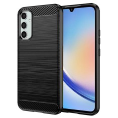 Husa Samsung Galaxy A34 5G Techsuit Carbon Silicone, negru foto
