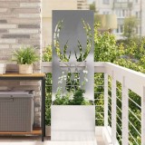 Cumpara ieftin Ghiveci de Grădină cu Panou Decorativ Argintiu 50 x 140 cm