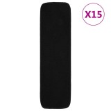 Cumpara ieftin Covorase de scari, 15 buc., negru, 75x20 cm, dreptunghiular