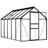 Cumpara ieftin Seră, antracit, 5,89 m&sup2;, aluminiu