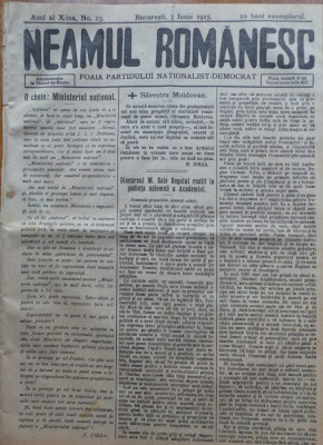 Ziarul Neamul romanesc , nr. 23 , 1915 , din perioada antisemita a lui N. Iorga foto