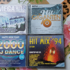 CD MEGA HITS , HIT MIX ,DJ DANCE ,LOT 4 CD-URI CU CATE 2 CD-URI IN INTERIOR .