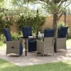 VidaXL Set de masă pentru grădină 5 pcs Gri poliratan
