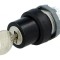 Comutator Rotativ cu Cheie 22mm 2 Pini Negru