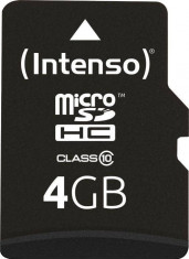 Card de memorie Intenso 4GB Micro SDHC Clasa 10 + Adaptor SD foto