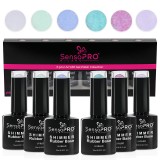 Cumpara ieftin Set 6 Shimmer Rubber Base 10ml SensoPRO Milano, Radiant Princess