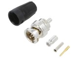 Conector BNC tată drept 75&Omega; crimpat aurit - NEUTRIK