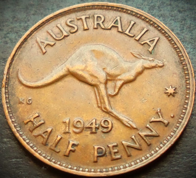 Moneda istorica HALF PENNY - AUSTRALIA, anul 1949 * cod 4304 = excelenta foto