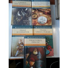 4 VOL - OCOLUL PAMANTULUI IN OPTZECI DE ZILE - JULES VERNE; - FRAM, URSUL POLAR - CEZAR PETRESCU; - CAINELE DIN BASKERVILLE - SIR ARTHUR CONAN DO