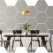 Set 24 Oglinzi Acrilice Autoadezive Luxer, Model Hexagon, Silver, 18.5x16x9.3 cm