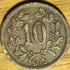 Austria Imperiu Habsburgic -moneda colectie- 10 heller 1915 patina senzationala!