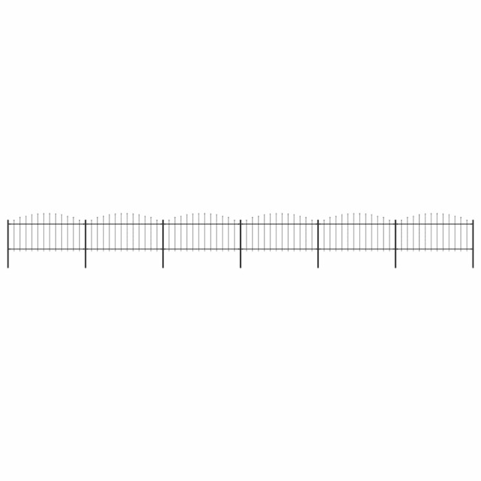 vidaXL Gard de grădină cu v&acirc;rf tip suliță din oțel 1070x75 cm negru