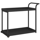 Cumpara ieftin Carucior de bar, negru, 100x45x83 cm, poliratan