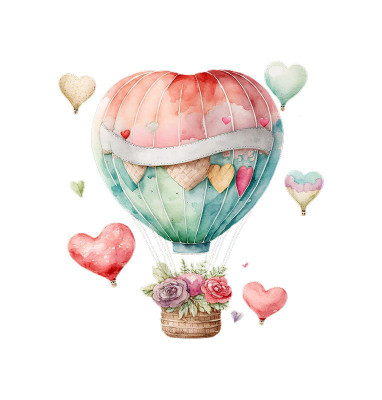 Sticker decorativ Balon cu aer cald, Multicolor, 58 cm, 5787ST foto