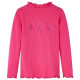 Tricou pentru copii cu m&acirc;neci lungi, roz aprins, 92