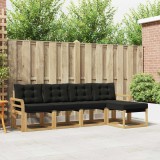 vidaXL Set de canapele de exterior cu pernă 5 pcs Alb și negru 3389382