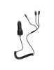 Incarcator Telefon Universal Auto cu 3 Mufe, Type-C, Micro-USB, Lightning iPhone, Cablu 1.5m, 2.1A