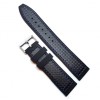 Curea de ceas din Silicon cu Textura Carbon Black &amp; Blue - 20mm / 22mm - 4S15, Time Veranda
