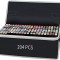 Set 204 markere duble WePro Store, profesionale, subtire si gros, cerneala pe baza de alcool, geanta de depozitare, Multicolore