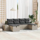 Cumpara ieftin Set de canapele pentru grădină cu pernă 6 pcs Gri deschis