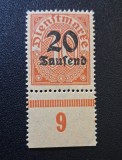 GERMANIA &ndash; HIPERINFLAȚIE &ndash; &bdquo;20 TAUSEND&rdquo; DIENSTMARKe CU MARGINE IMPRIMATĂ (NR. 9) &ndash; MNH-FD1