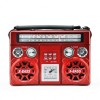 Radio portabil, Bluetooth, AM/FM, conectivitate USB, Retro, card de memorie, rosu