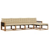 vidaXL Set de canapele de exterior cu pernă 5 pcs Natural și Bej 3381361