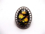 brosa sticla cu model floral lalele galbene 45642