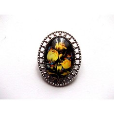 brosa sticla cu model floral lalele galbene 45642