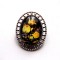 brosa sticla cu model floral lalele galbene 45642