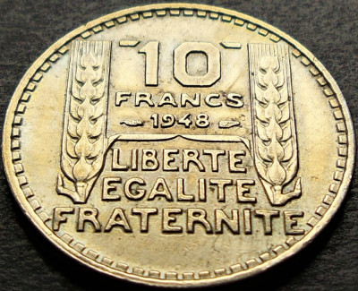 Moneda istorica 10 FRANCI / FRANCS - FRANTA, anul 1948 * cod 1322 A foto