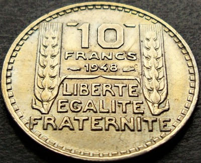 Moneda istorica 10 FRANCI / FRANCS - FRANTA, anul 1948 * cod 1322 A foto