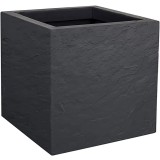 Jardiniera mare patrata antracit 49,5x49,5x49,5 cm STONE