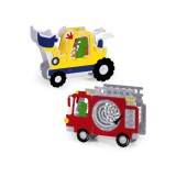 2 bucăți Lămpi pentru copii Kit de bricolaj Lămpi Camion de pompieri și Excavator