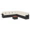 Set canapele de gradina cu perne, 10 piese, negru, poliratan