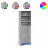 Cumpara ieftin Dulap inalt cu LED gri sonoma 69x32,5x200 cm lemn prelucrat