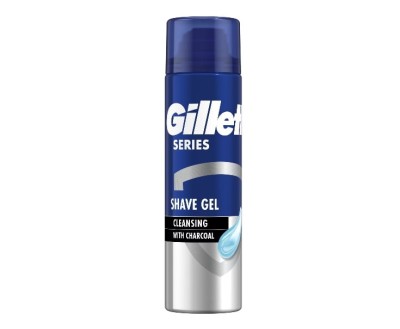 Gel de ras pentru barbati cu efect de curatare Gillette Series cu carbune, protectie completa impotriva iritatiei, 200 ml foto